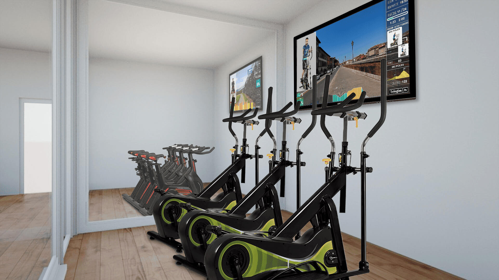 sala de walking indoor virtual para hoteles